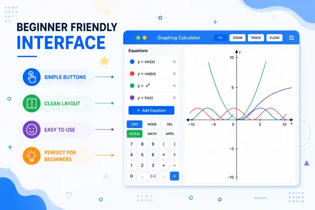 Online ti calculator for students used for math, graphing, and problem solving
