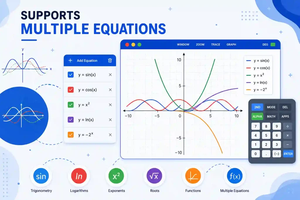 Online ti calculator for students used for math, graphing, and problem solving