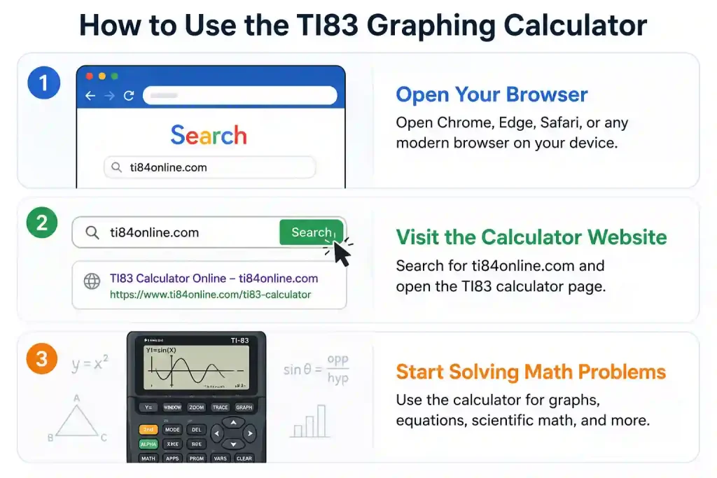 Online ti calculator for students used for math, graphing, and problem solving